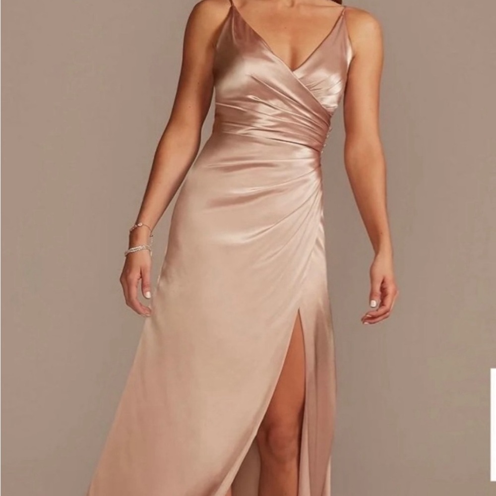 Galina Signature Davids Bridal Bridesmaid Dress, size 6, in Sand.